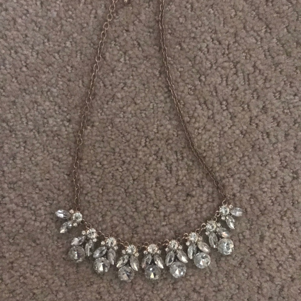 Very Sparkly Silver Statement Necklace, Gold Chain